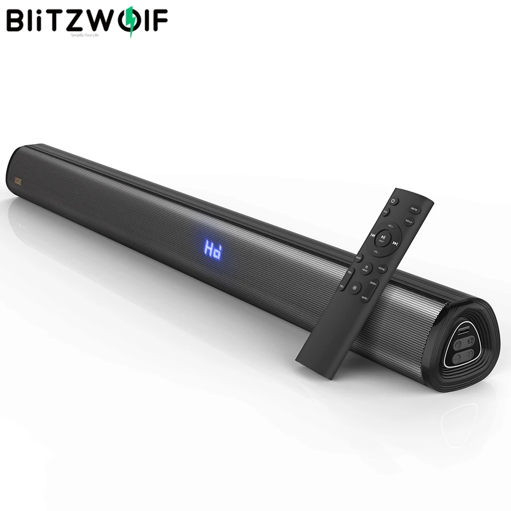 BlitzWolf BW-SDB1 Pro Sound Bar TV Speaker 35-inch bluetooth V5.0 Soundbar with 60W Output 2.0 Channel Powerful Bass 4 Speakers