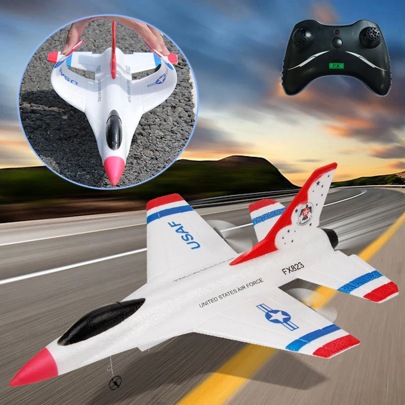 RC пульт дистанционного управления Самолет планер самолет игрушки 2,4 ГГц для детей S7JN - Цвет: Белый