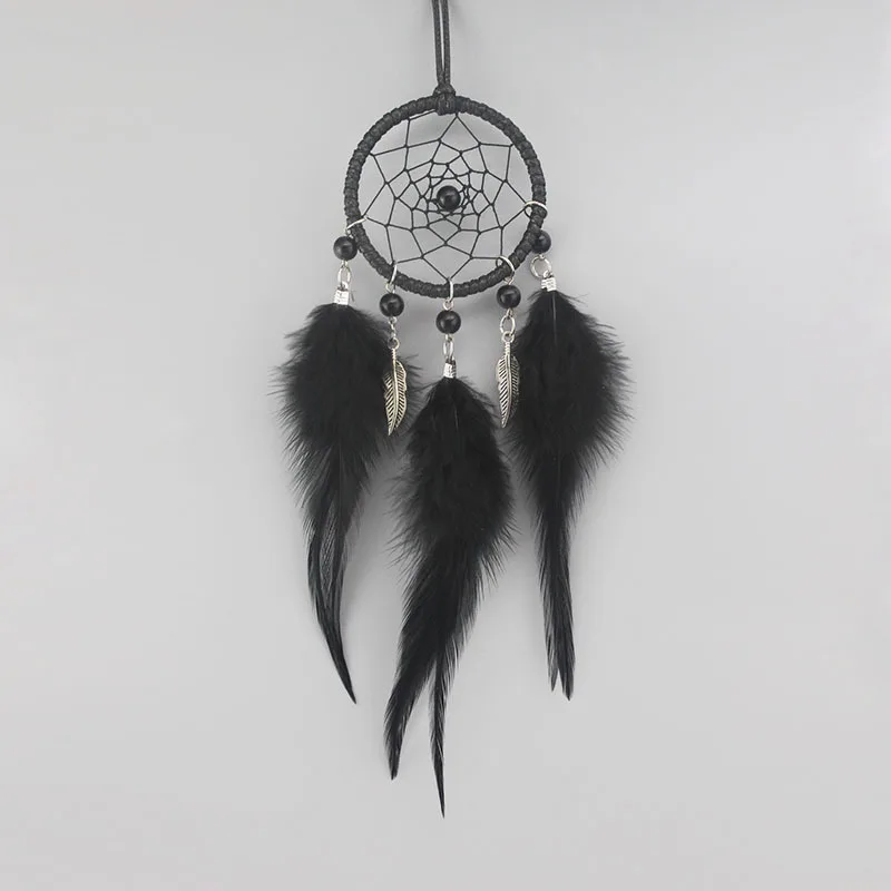 6CM exquisito pequeño sueño catcher coche indio pluma estilo llavero adorable creativo colgante
