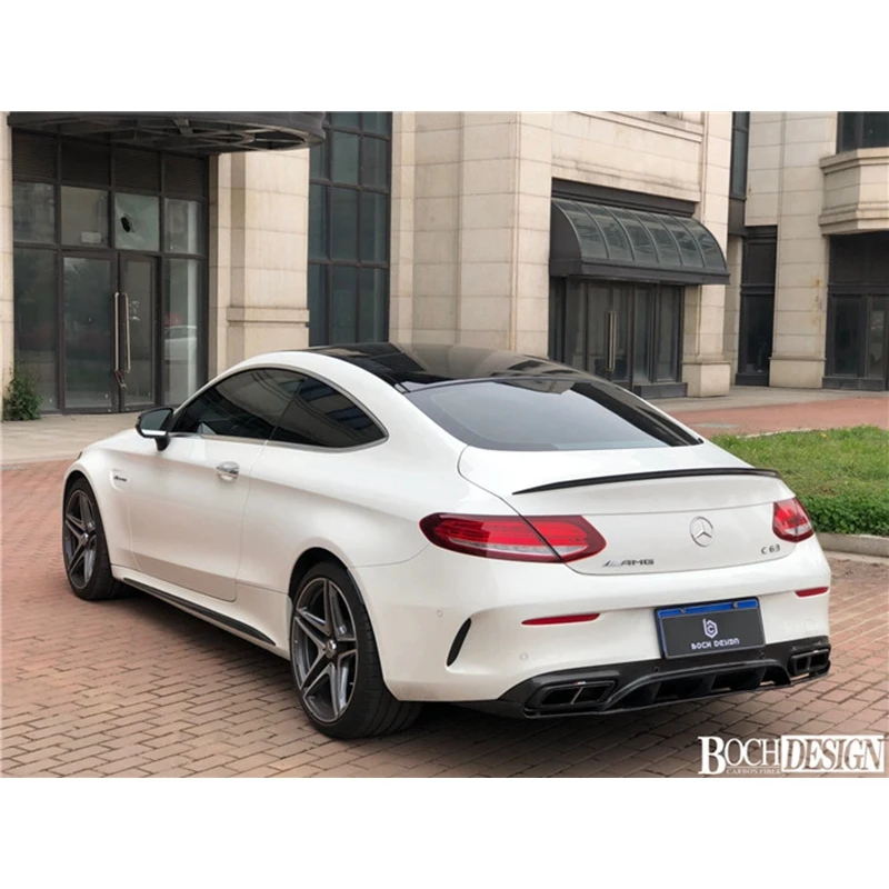 Углеродного волокна задний спойлер багажник губы загрузки крыла для Mercedes Benz C63 W205 C205+ C Class C250 C300 C350 2-купе