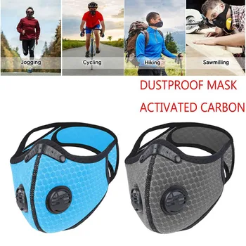 

Windproof Dust Mask Sports Mask Activated Carbon Filter Exhaust Pipe Gas Hypoallergenic for Running Motorcycle Riding