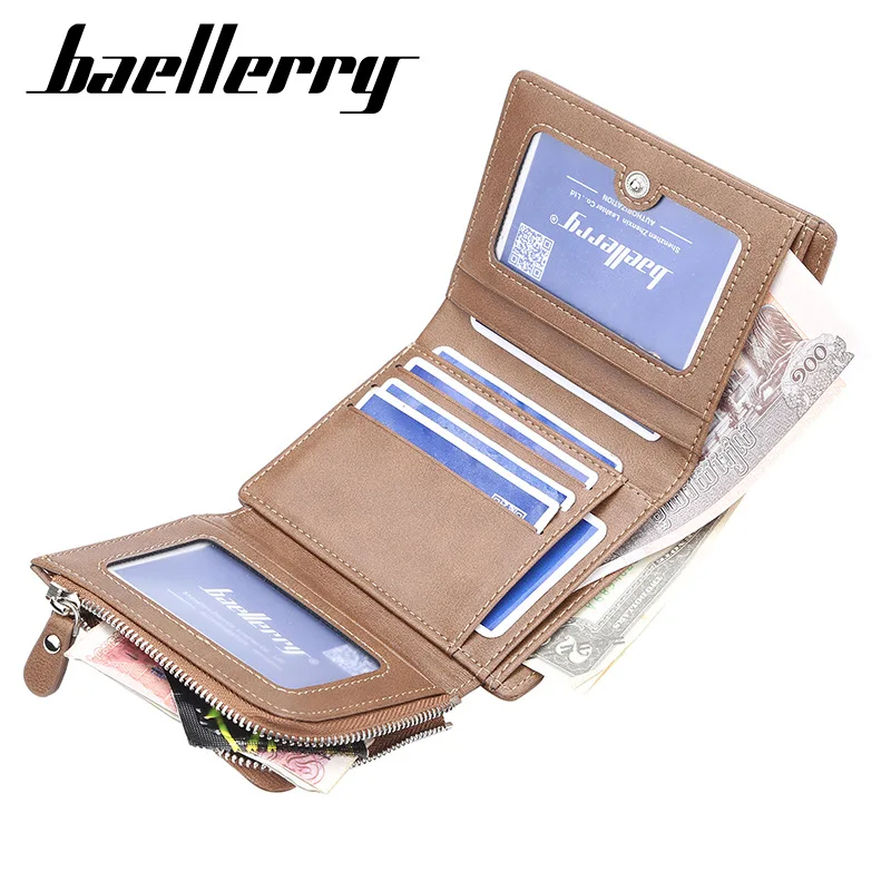 

2020 NEW DESIGN Short Men Wallets 11 Card Holders Desigh Zipper Men Leather Purse Solid Coin Pocket High Quality Male Purse