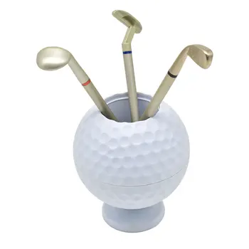 

Storage Metal Home Office Pen Holder Student Stationery Pencil Cup Desk Organizer Container Study Golf Shape Bedroom Decoration