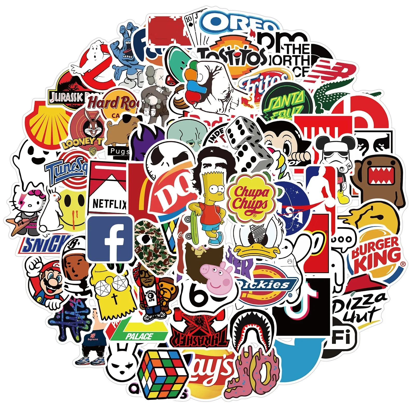 10/50/100Pcs Brand Stickers Laptop Macbook Cup Guitar Luggage Fridge Skateboard Bicycle Tide Logo Decal Sticker
