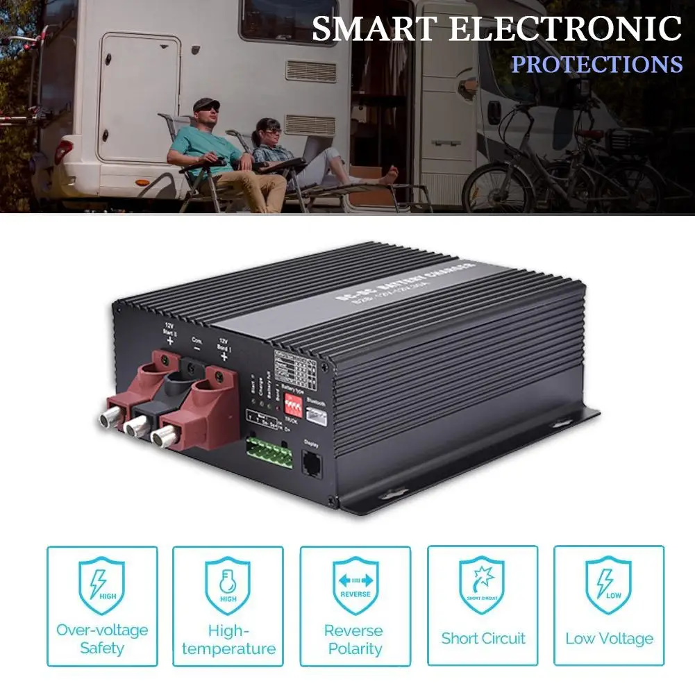 12V/30A DC to DC Charger with Blue-tooth Automatic Smart Battery Chargers for lithium battery lead-acid gel open battery