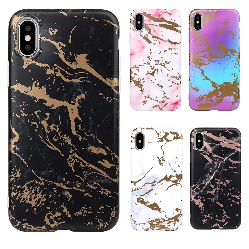 Crenisen Pretty matt fitted case for iPhone XR gold hot stamping marble phone cases For Apple X XS MAX 7 8 plus 6 6s |