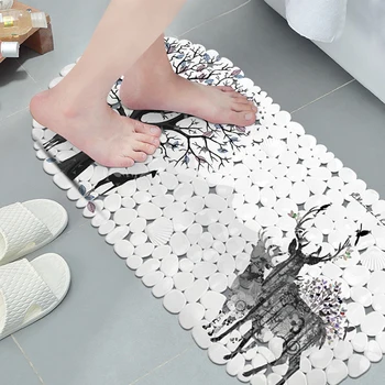 

Bathtub Mat Non Slip Oval Shower Bath Mat with Suction Cups Cute Print Bathroom Doormat for Kids Adults and The Elder