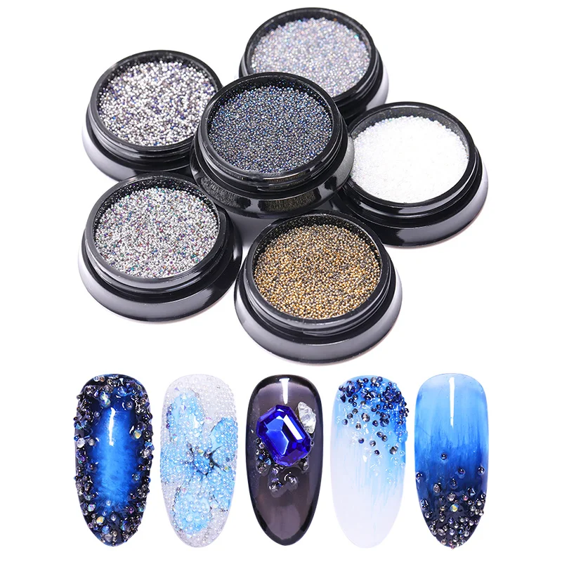 

1 Box Nail Glitter Rhinestone Sharp Mini Beads Bottom Mixed Size DIY Crystal Rhinestones For Nail Tips 3D Nail Art Decorations