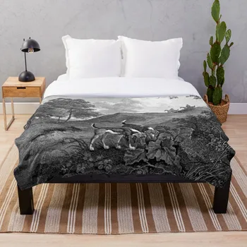 

Drop Shipping Printed Throw Blanket Sherpa Fleece Soft Blanket Flannel Rug Home Decoration For Bed Beagles Black And White Vinta