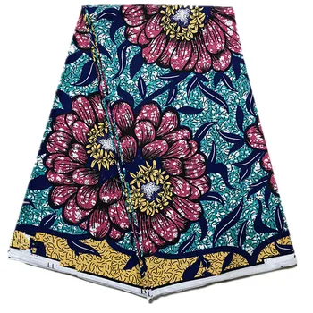 

100% cotton African Ankara Print Cotton wax Fabric Wax Africain Nigerian 6yards African Print Wax Fabric NN0808-1