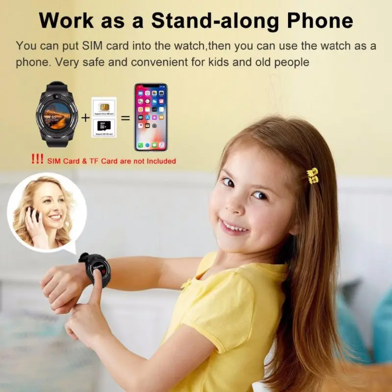  Bluetooth V8 Smartwatch Adult Smart Watch Bluetooth GPS Information Push Heart Rate Music Player Sl