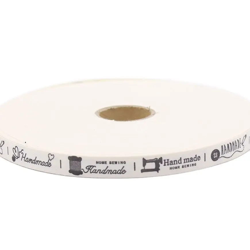 one Roll Sew Series Cotton bing Handmade Decorative Label Printed