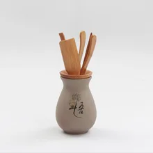 Ru чайная церемония Liujunzi Упакованные комбинации щипцы для чая Ложка бамбуковый чай искусство керамический кунг-фу чайный сервиз аксессуары оптом