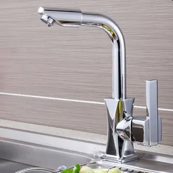 

Mixer Tap Single Hole Cold-Hot Water Brass Basin Faucet Home Deck Mounted Kitchen Durable Fast Bathroom Modern 360 Degrees