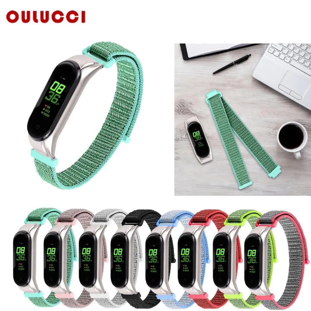 Нейлоновый браслет OULUCCI для Xiaomi Mi band 3 ремешок 4 смарт-часов аксессуары |