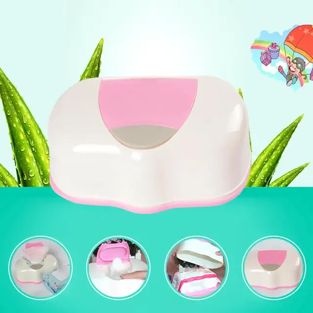 Home Car Press Automatic Baby Wipes Wet Tissue Box Case Holder Organizer Kitchen Storage Supplies Double color wet wipes box 6