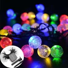 Водонепроницаемый 50 светодиодный шар для подсветки газона с питанием от солнечной панели лампа Фея Солнечная светящаяся гирлянда на батарейках для наружного сада Рождественский Декор Горячая