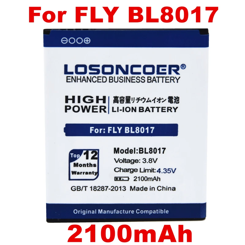 Аккумуляторы LOSONCOER BL8017 для FLY BL 8017 2100 мАч мобильный телефон с номером