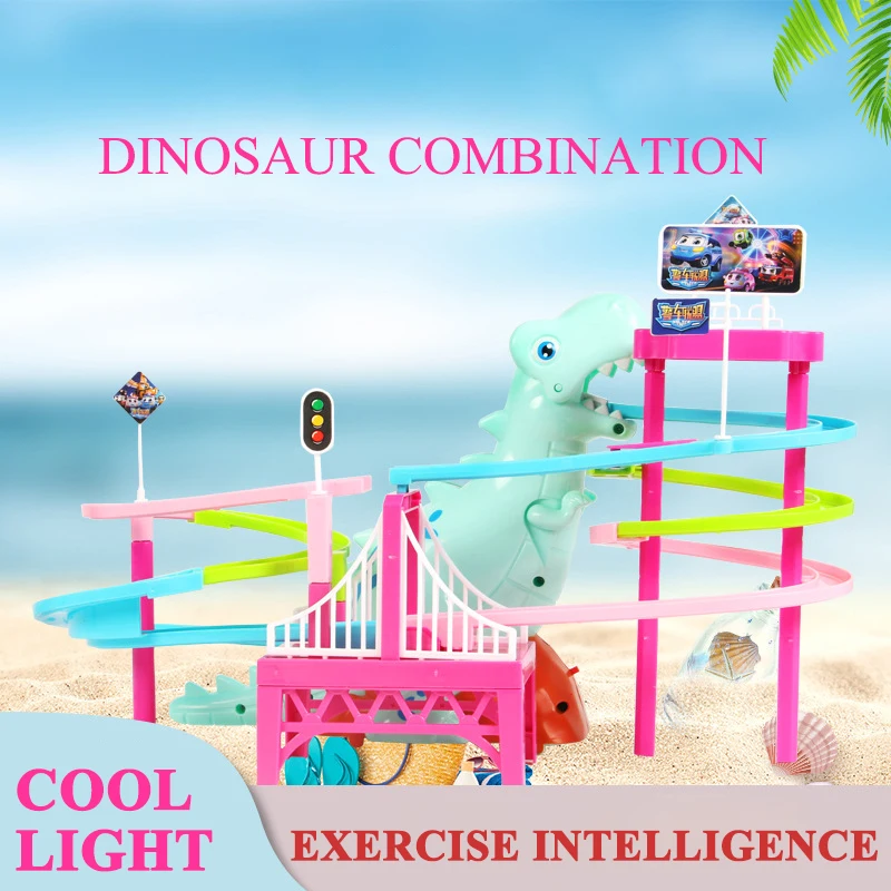

Ferris wheel amusement park car big adventure automatic tracking rail car toy set small train electric set kids educational toys