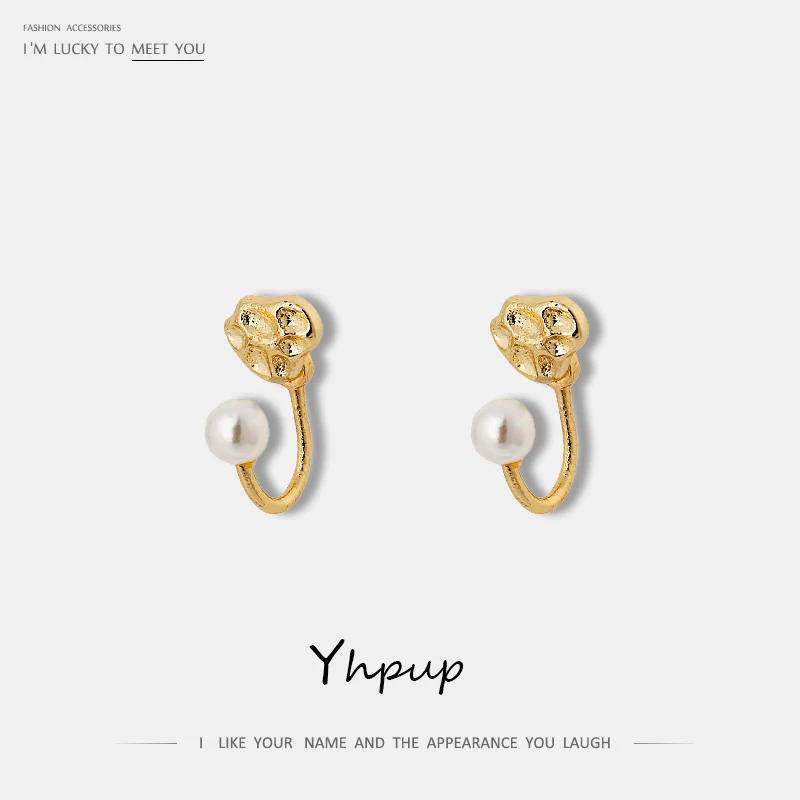 

Yhpup Trendy Temperament Imitation Pearls Stud Earrings Korean Simple Design Tiny Earrings Oorbellen pendientes mujer moda 2019