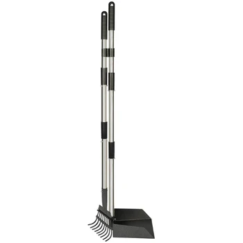 

Two-Piece Pet Manure Cleaning Shovel Shit Rake Shovel with 37.4-Inch Handle, perfect for Small to X Large Dogs