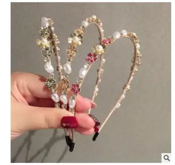 

women New handmade lady pearl hairbands fine edge pearl hairpin hairpin headband