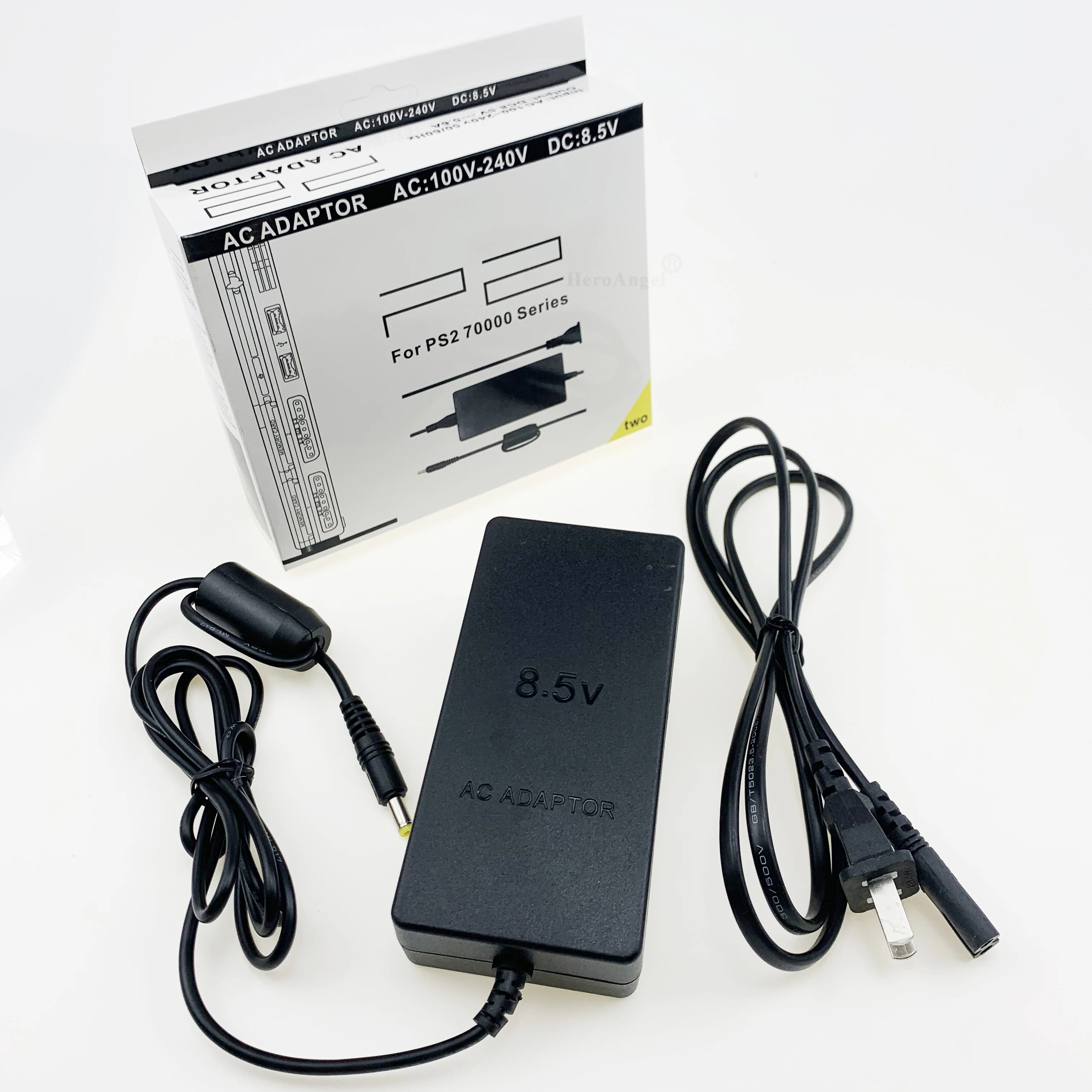 Adaptador ac para ps2 slim 70000, cabo preto de carregador para fonte