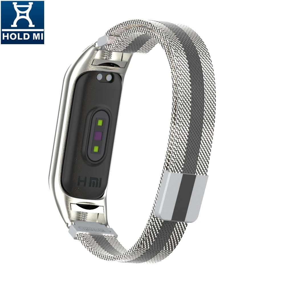 Mi lanese магнитный ремешок для Xiaomi mi Band 4 браслет из нержавеющей стали аксессуары для mi band 4 металлический ремешок