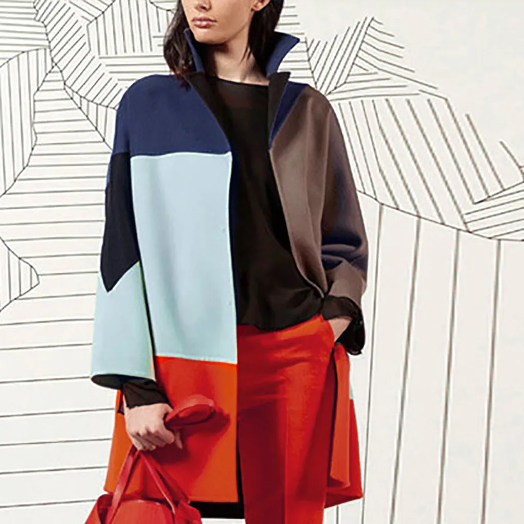 Осенние куртки модные женские пальто с принтом элегантная верхняя одежда OL