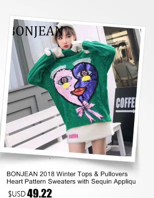 Bonjean однобортный свитер для женщин осенние кардиганы с v-образным вырезом черные вязаные свитера длинный рукав свободный свитер BJ1815