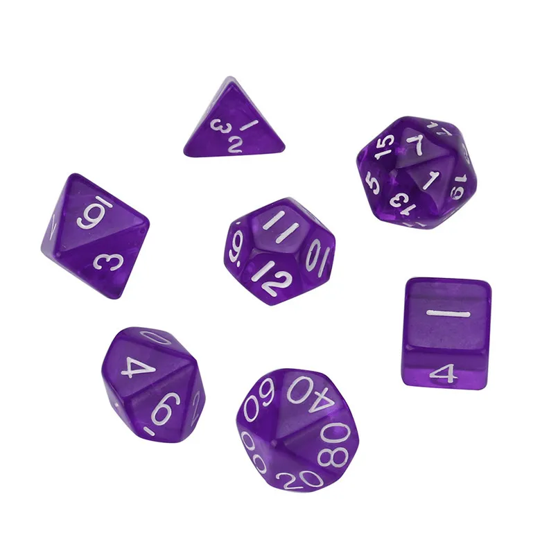 7Pcs 20 multi-faced dice sets pearl D20 multi-faced dice set TRPG entertainment game lovers resin poly freaky dice d20 30A20 (15)