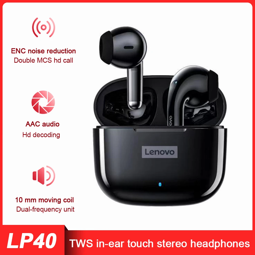 Lenovo Auriculares LP40 TWS Audifonos Bluetooth-negro Lenovo Auriculares LP40 TWS Audifonos Bluetooth-negro