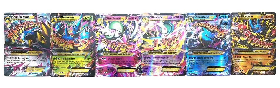 18 шт., TAKARA TOMY, без повтора, Покемон, английская карта, все EX MEGA Shining, Покемон, игра, битва, карт, детская игрушка