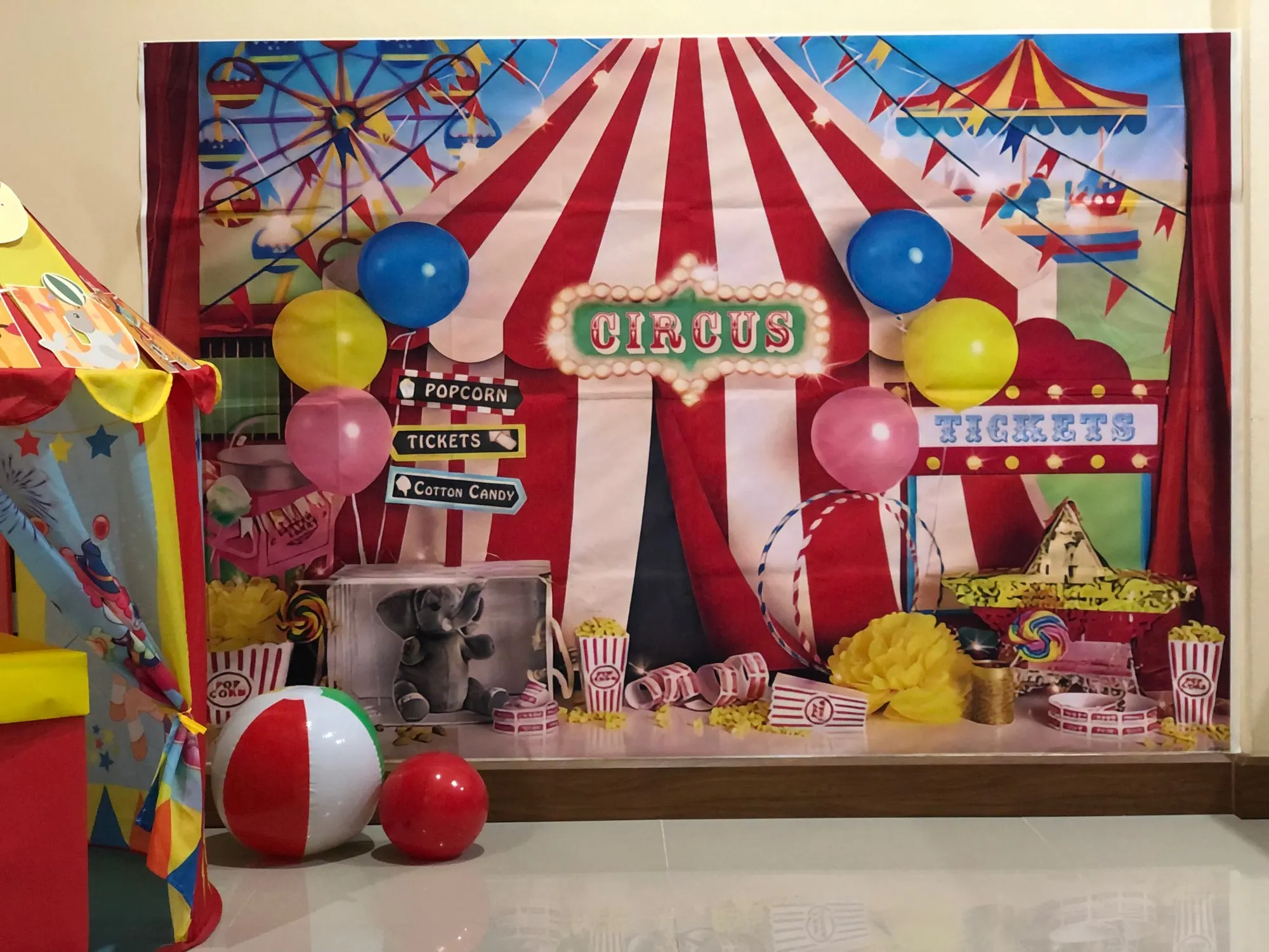 Photo Backdrop Circus Theme Party Newborn Baby Birthday Carnival Clown Play Show Children Portrait Photography