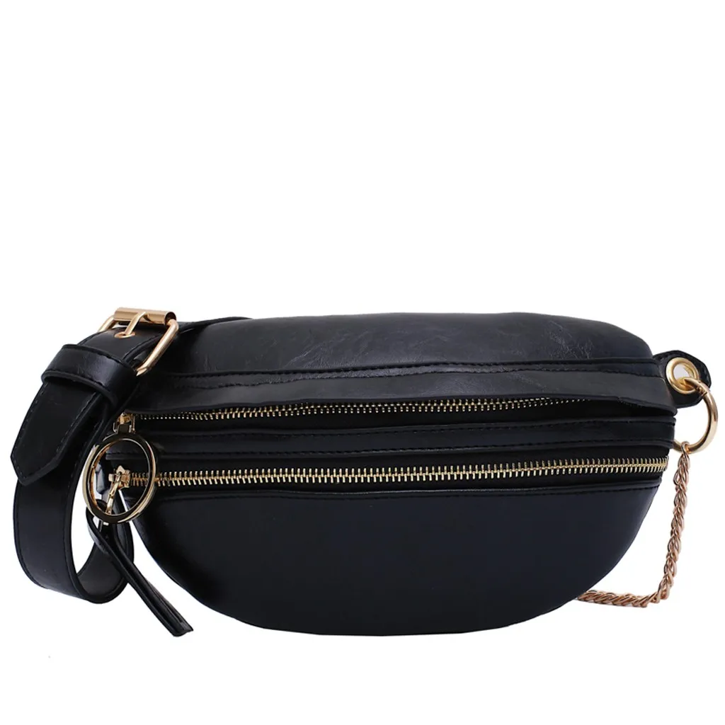

Waist Bag Women Fanny Pack Zipper Bag Leather Shoulder Bags Crossbody Belt Bags Bum Bag Chest Bag Phone Money Multiple Usage #EX