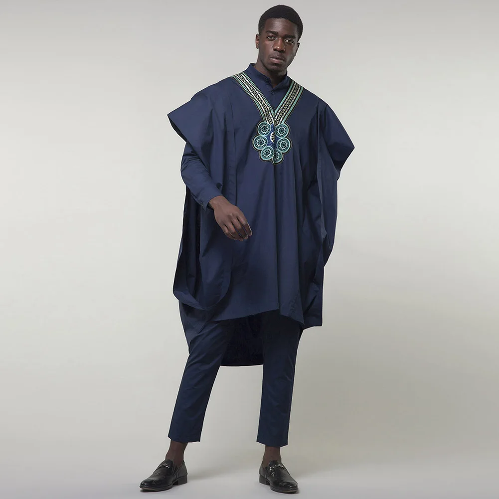 Fadzeco Agbada африканские костюмы для мужчин Дашики Бизнес 3 шт. набор бубоу наряд Африка одежда вышивка формальный наряд размера плюс
