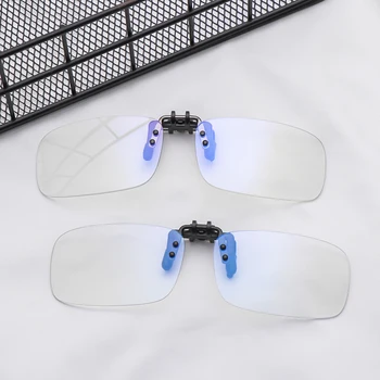 

Vintage Flat Glasses Black Eyeglass Without Frame Anti Blue Light Glass Clear Eyeglasses Eye Glasses With Clip Computer Glasses