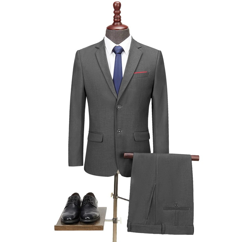 TIAN QIONG мужские костюмы новейший дизайн пальто брюки свадебные костюмы для мужчин брендовая одежда приталенный черный серый мужской деловой костюм