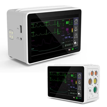 TS1 Handheld 5″ Touch Screen Smart Patient Monitor ICU Vital Signs Monitor 6 Parameters 12-Lead ECG NIBP SPO2 PR RESP TEMP