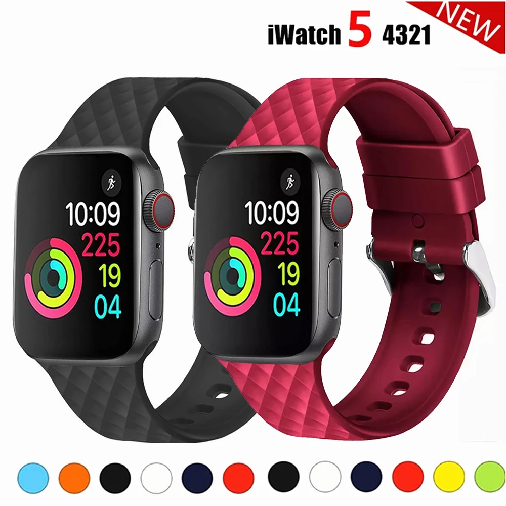Ремешок резиновый в форме ромба для Apple Watch силиконовый спортивный браслет iWatch