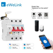 eWelink app 3P WiFi Smart Circuit Breaker overload short circuit protection with Alexa google home for Smart Home