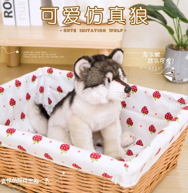 Моделирование маленький волк Плюшевая Кукла Плюшевая Игрушка Мягкие игрушки детские игрушки в подарок на день рождения украшение дома Имитация игрушки животных