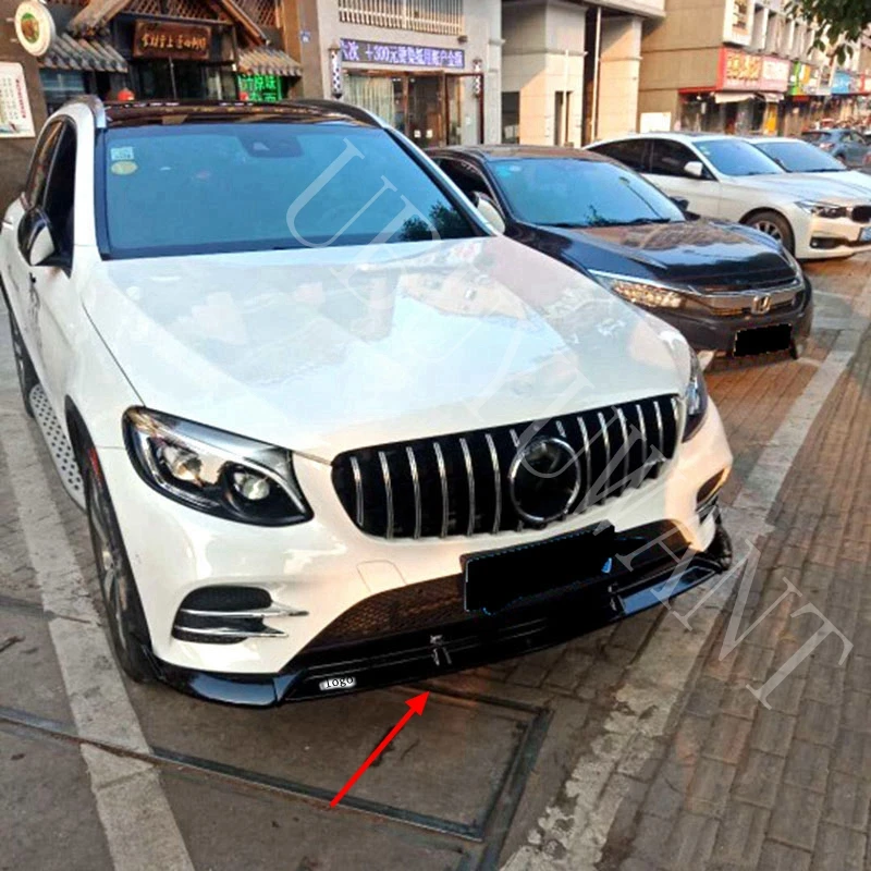 Для Mercedes-Benz X253 GLC200 GLC300 2016 2017 2018 2019 автомобиля ABS передний спойлер авто диффузор