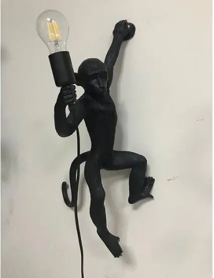 Left Hand on Wall Полимерная черная, белая, Золотая лампа в форме обезьяны, подвесной светильник для гостиной, лампы для художественного салона, кабинета, светодиодный светильник s lustre с E27, светодиодная лампа - Цвет корпуса: Left Hand on Wall