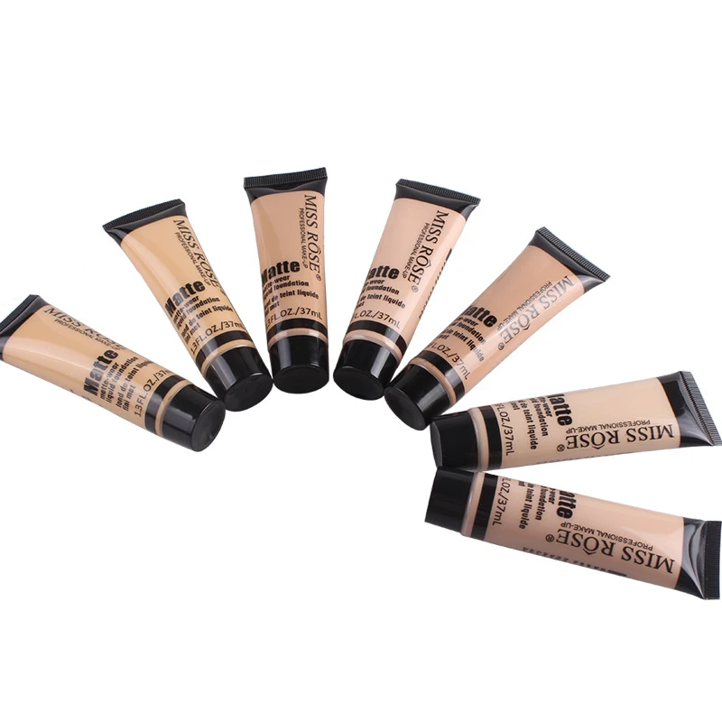 MISS ROSE 37ml Matte Liquid Foundation Cream Soft Matte Long Wear Oil Control Concealer Fashion Basic Makeup Beauty Profissional