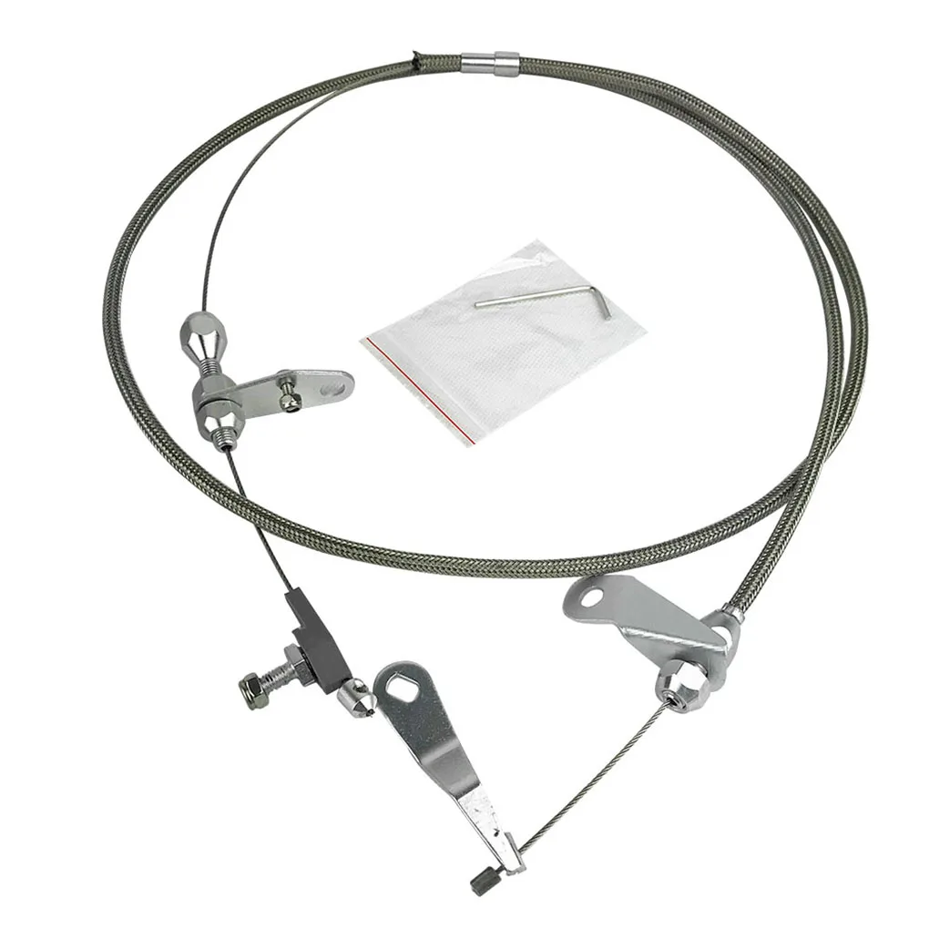Stainless Steel Braided Car Kick Down Cable Detent Transmission Kickdown Trans Replacement for Ford C4