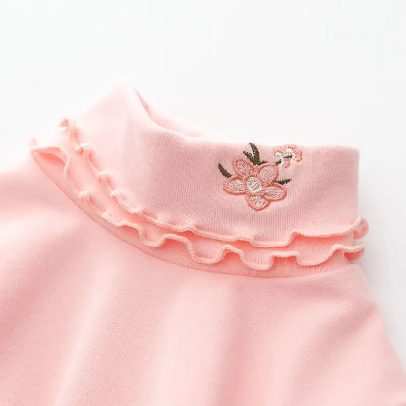 flower pink Футболки для девочек; детская одежда на весну-осень; детская футболка с длинными рукавами для маленьких девочек; футболки; топы для малышей с цветочным рисунком - Цвет: flower pink