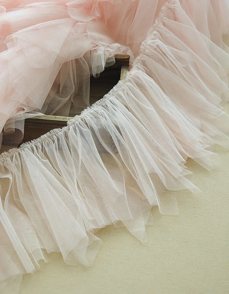 naked pink 2 м/лот, ширина около 20 см, изысканные розовые/белые/Коралловые/розовые сетчатые плиссированные кружевные штаны неправильной формы, кружевные аксессуары X610 - Цвет: naked pink