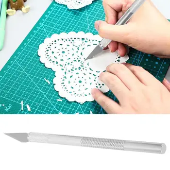 

Art Knife with Safety Cap Stainless Steel Blade for Wood Carving Paper Cutting Handcraft