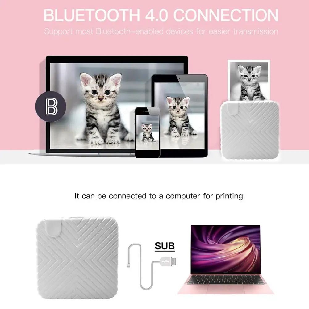 58 мм беспроводной мини термопринтер портативный мобильный bluetooth-принтер Поддержка Android IOS телефонный принтер